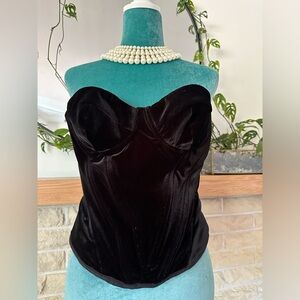 BLACK VELVET DRAPED CORSET